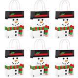 6 Snowman Christmas Gift Bags With Handles
