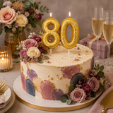Gold Cake Candle Topper Milestone Age Number Birthday Cake Decoration Glitter