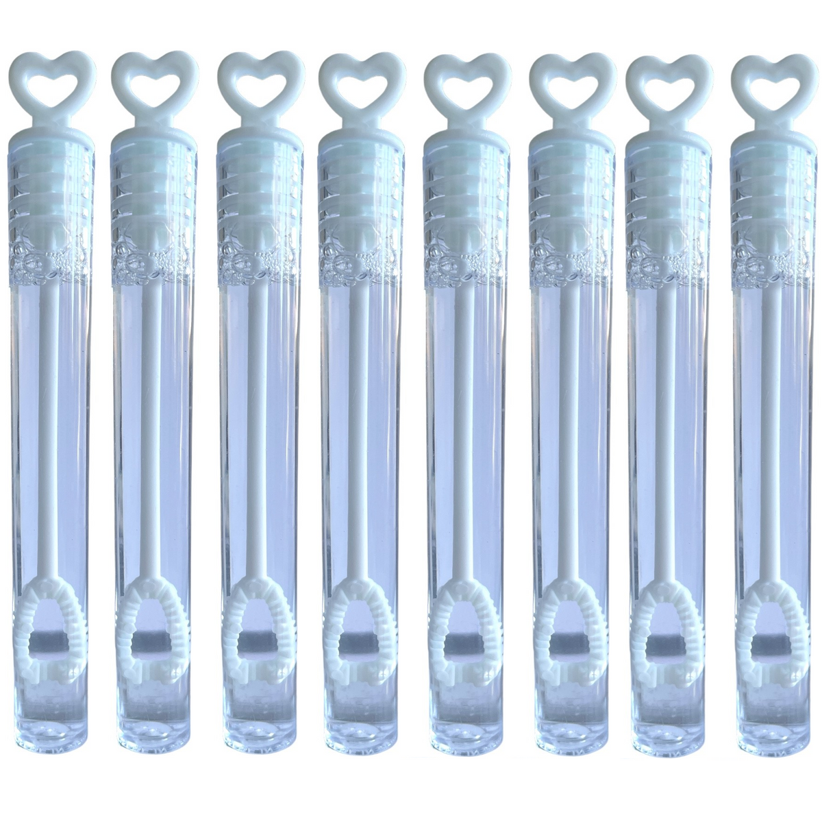8 White Heart Bubble Tubes