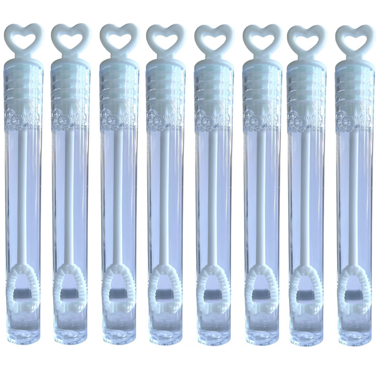 8 White Heart Bubble Tubes