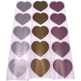 Scratch off Small heart stickers in gold, silver and rose gold