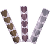 Scratch off heart stickers in gold, silver and rose gold 2.5cm