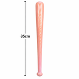 Inflatable baseball bat with measurement label on a white background