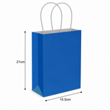Blue Party Gift Bag With Handles Small Present Loot Favours Paper Bags