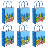 Christmas Gift Bags With Handles Blue Festive Paper Party Bag