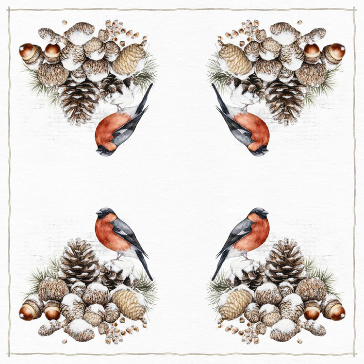 Christmas Napkins Party Tableware Serviette Paper Table Decoration Bullfinch Bird