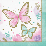 Butterfly party paper napkins 16cm