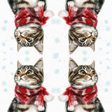 Festive napkins with a cat wearing a scarf
