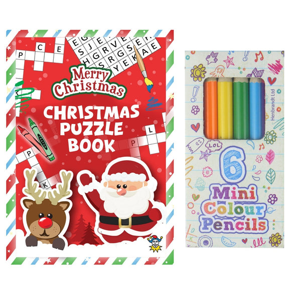Christmas Puzzle Book And Pencils For Xmas Eve Box Stocking Filler For Kids