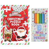 Christmas Puzzle Book And Pencils For Xmas Eve Box Stocking Filler For Kids