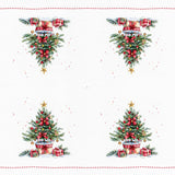Decorative paper with Christmas tree designs on a white background