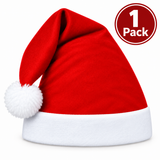 A red Santa hat with a white pom-pom and white brim, shown on a plain white background with a red circular badge in the top right that reads '1 Pack'.