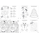 Educational Christmas worksheet with various activities on a white background