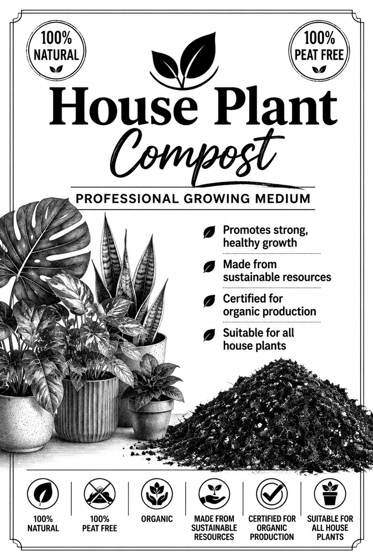 Organic House Plant Compost Fast-Drain Mix with added Perlite Indoor Plant Soil