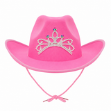Pink Cowgirl Hat Adult Western Fancy Dress Hen Do Tiara Cowboy