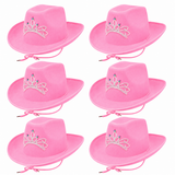 Pink Cowgirl Hat Adult Western Fancy Dress Hen Do Tiara Cowboy