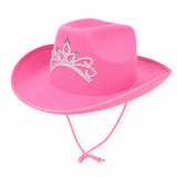 Pink Cowgirl Hat Adult Western Fancy Dress Hen Do Tiara Cowboy