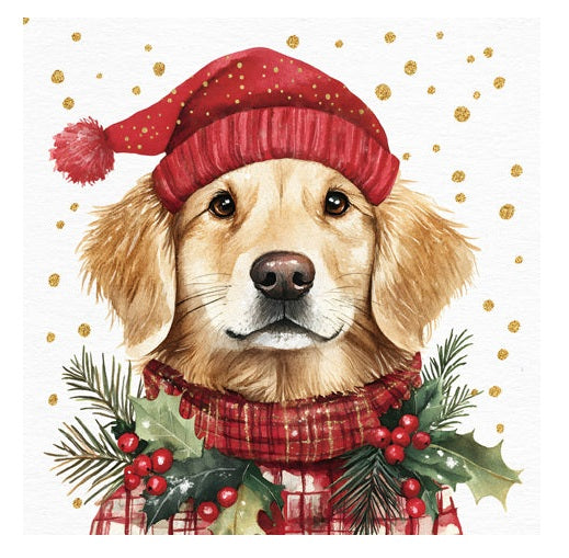 Festive Dog Christmas Napkins