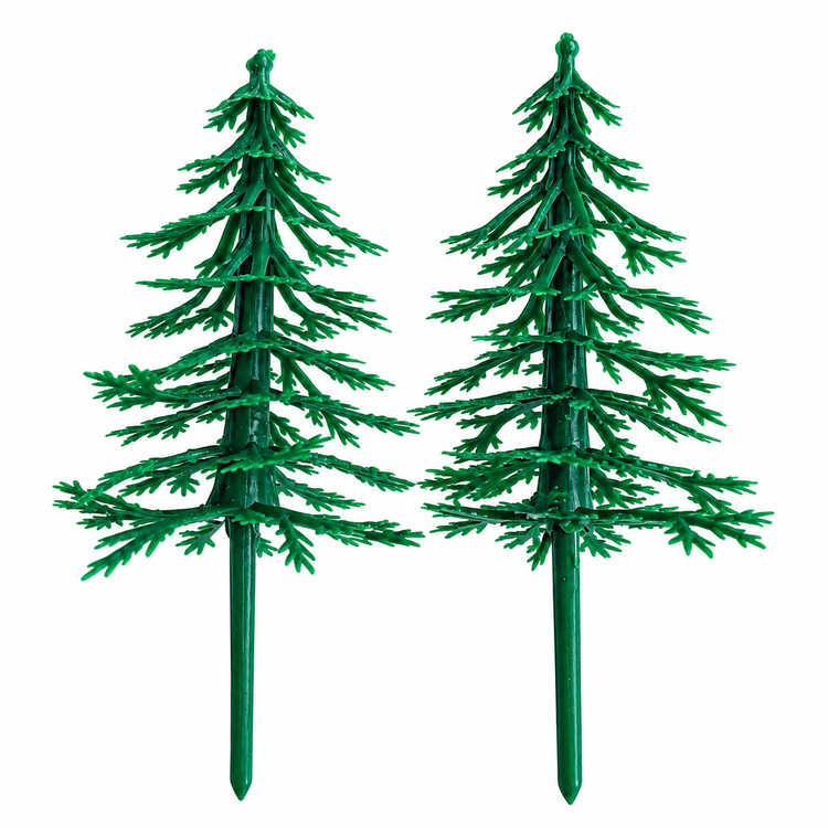 6pc Christmas Cake Decoration Toppers Set Santa Snowman Robin Fir Trees Xmas