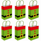 Christmas Gift Bags With Handles Green Elf Paper Party Bag