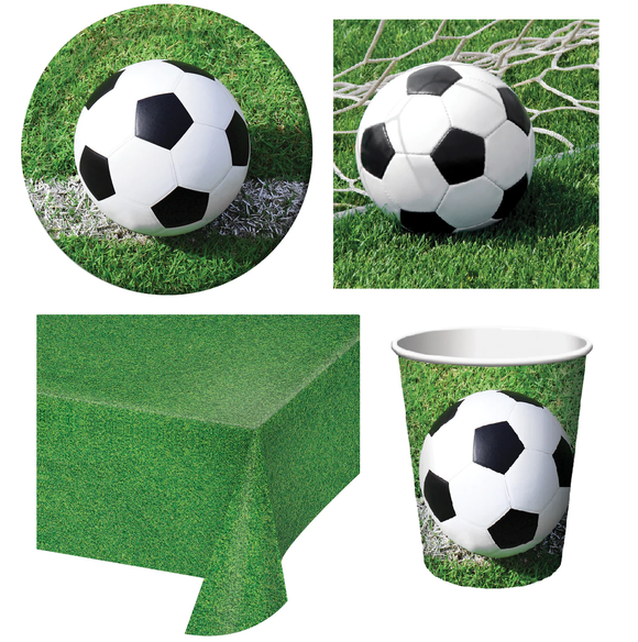 football party tableware paper plate cup napkin and tablecover