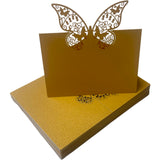 Butterfly place cards gold
