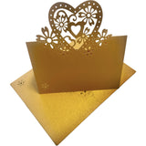 gold heart place cards