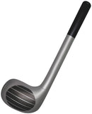 Inflatable Golf club with a black and silver design on a white background