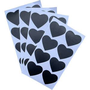 Heart shape chalkboard sticker labels