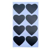 Heart shape chalkboard sticker labels in black