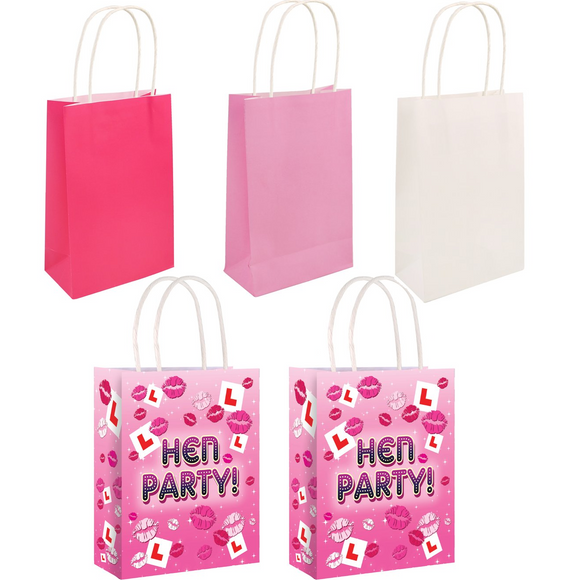 Hen Party Favour Bags Girls Small Pink Paper Loot Gift Bag