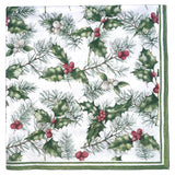 Christmas Tableware Holly and mistletoe napkins