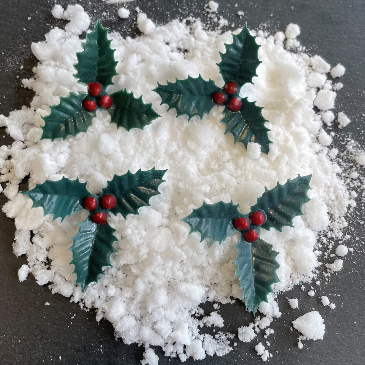 holly and berry christmas cake topper