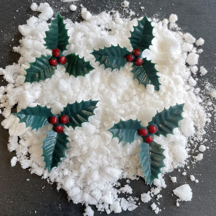 holly and berry christmas cake topper