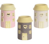 small ceramic house tea light wax melter oil burner in 3 colours
