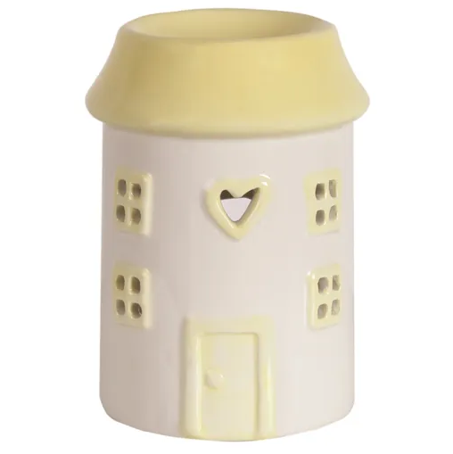 small ceramic house tea light wax melter oil burner