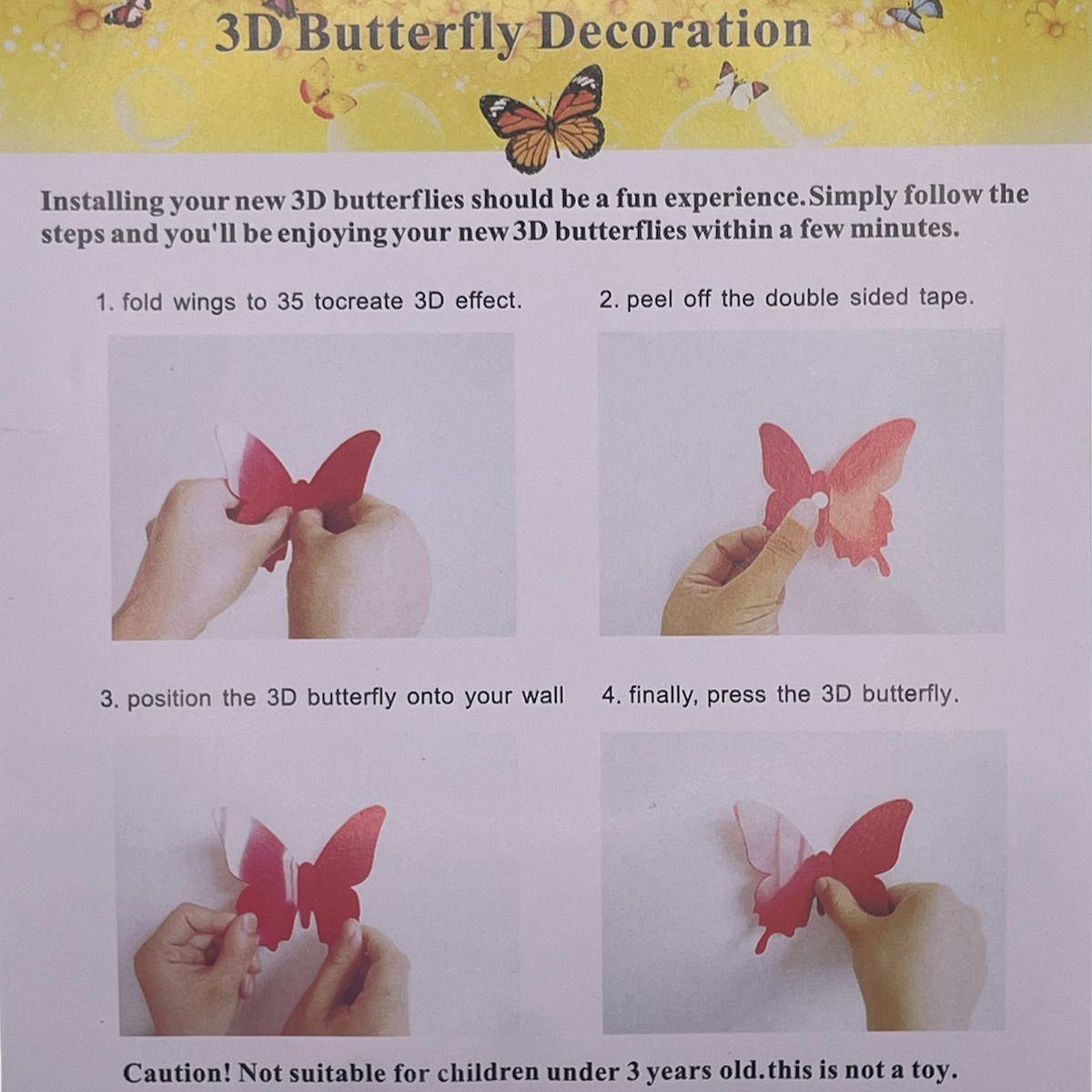 mirror butterfly wall stickers how to use