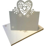 ivory heart place cards