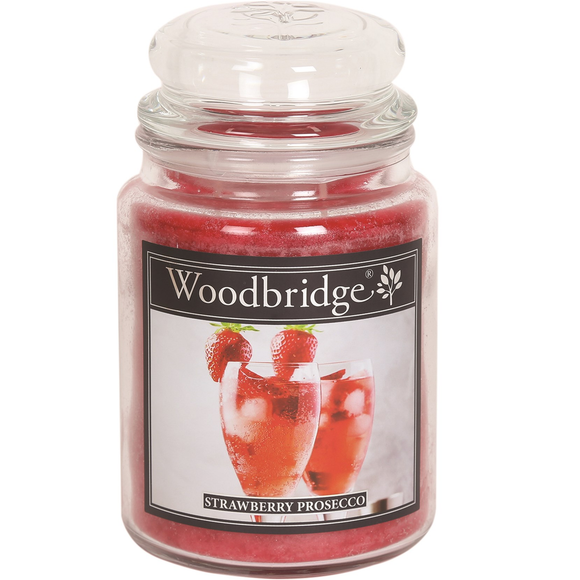 Woodbridge Large Strawberry Prosecco Scented Jar Candle