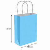 Light Blue Party Gift Bag With Handles Small Present Loot Favours Paper Bags