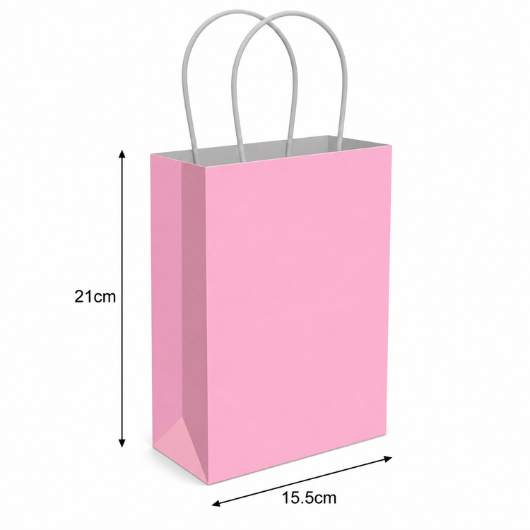 Light Pink Party Gift Bag With Handles Small Gift Present Loot Favours Paper Bags