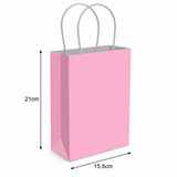 Light Pink Party Gift Bag With Handles Small Gift Present Loot Favours Paper Bags