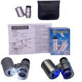 mini 60x pocket microscope box and instructions