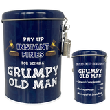 Grumpy old man novelty fine tin money box