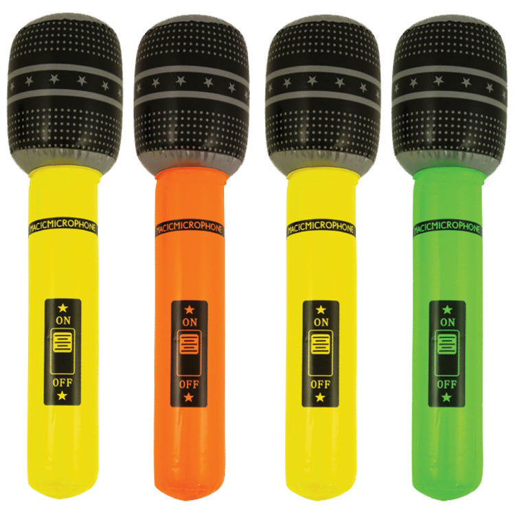 Inflatable Microphone 25cm Fancy Dress Party Prob Concert Singer Blow Up Gig