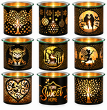 Tea Light Oil Burner Glass Wax Melt Warmer Metal Candle Holder Xmas Gift Idea