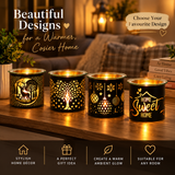 Tea Light Oil Burner Glass Wax Melt Warmer Metal Candle Holder Xmas Gift Idea