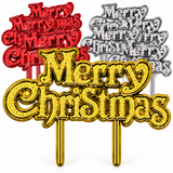 Christmas Cake Topper Merry Xmas Cake Yule Log Table Decoration Sign