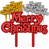 Christmas Cake Topper Merry Xmas Cake Yule Log Table Decoration Sign