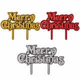 Christmas Cake Topper Merry Xmas Cake Yule Log Table Decoration Sign